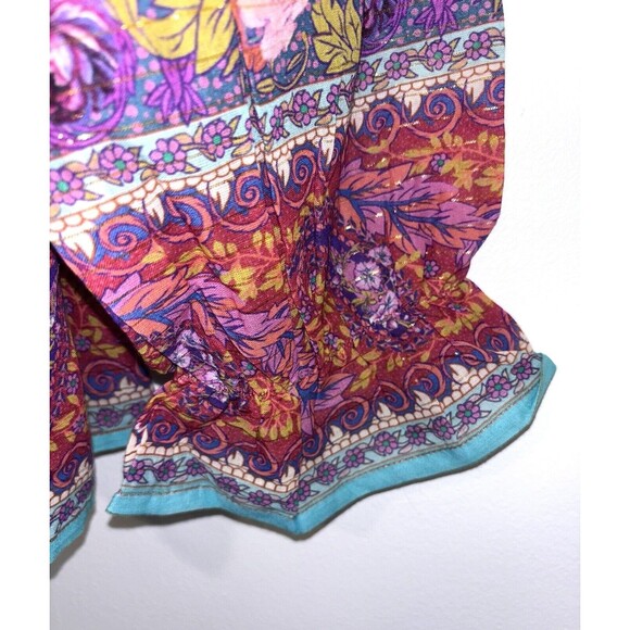 Aratta Silent Journey Top Size XS Colorful Gold Metallic Thread Floral - Picture 3 of 9
